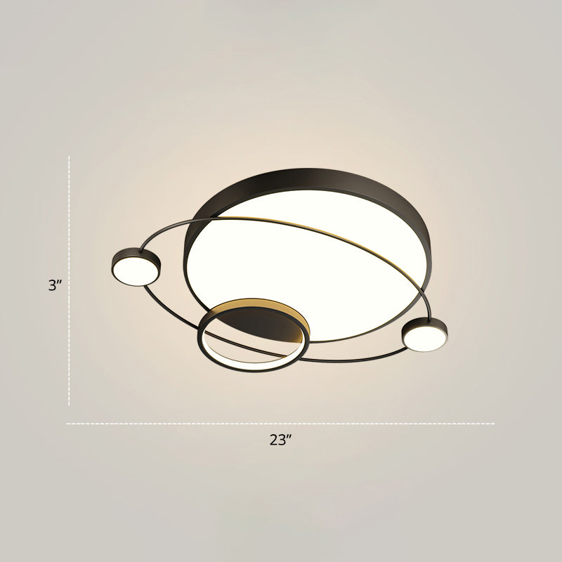 Orbit Form Schlafzimmer LED Deckenlampe Acryl Minimalistisch Flush Mount Lighting Halterung