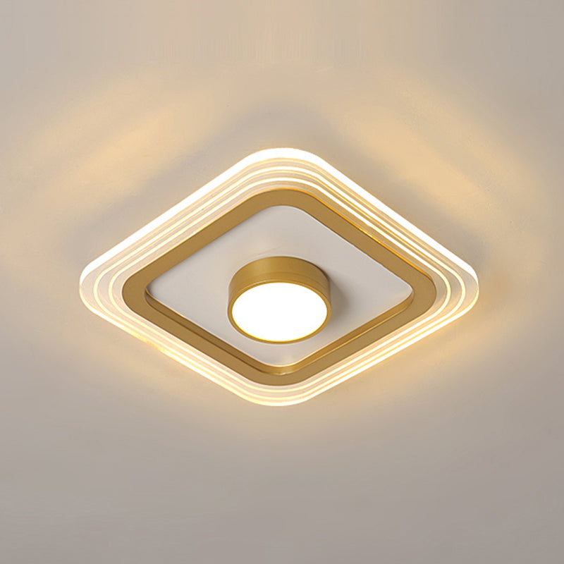 Pequeño techo a ras de luz de montaje Iluminación LED Acrílico Minimalista de Foyer Iluminación en Oro