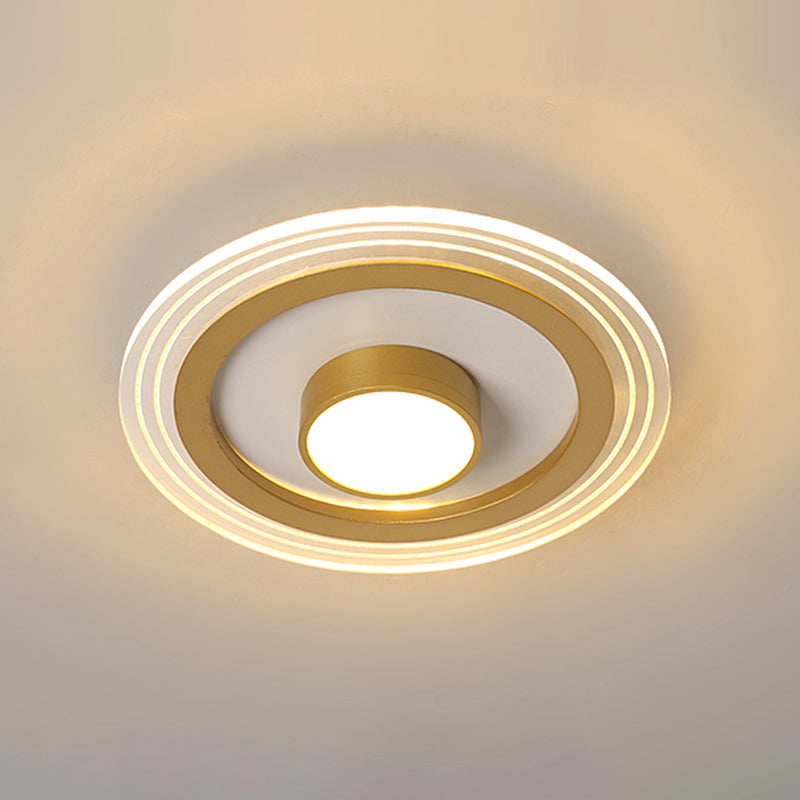 Pequeño techo a ras de luz de montaje Iluminación LED Acrílico Minimalista de Foyer Iluminación en Oro