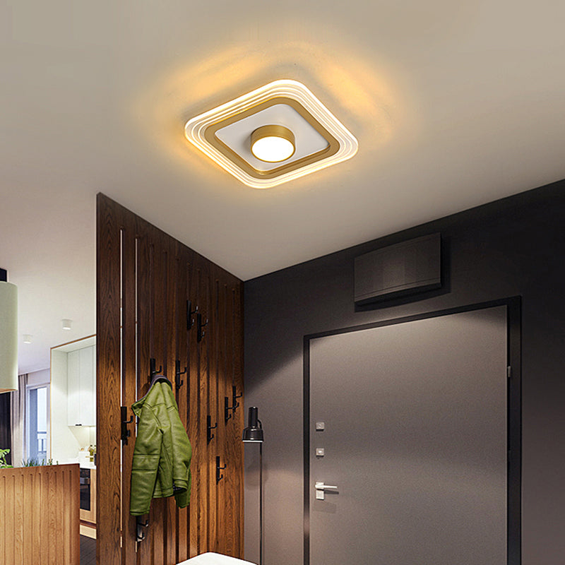 Pequeño techo a ras de luz de montaje Iluminación LED Acrílico Minimalista de Foyer Iluminación en Oro