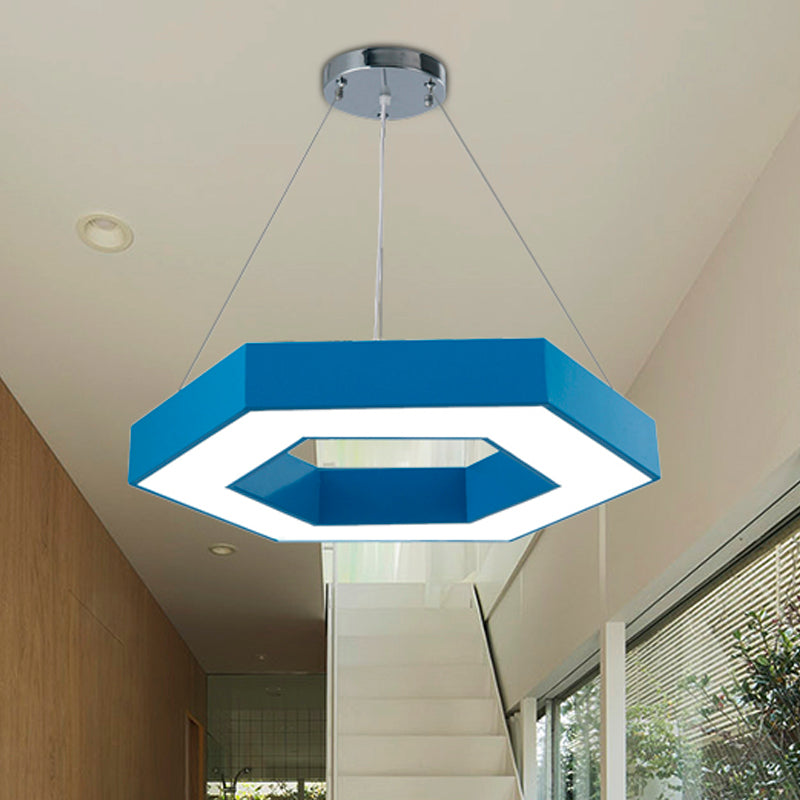 Green/Blue/Red Honeycomb Pendant Lighting Contemporary Led Metal Ceiling Lamp in White/Warm/Natural Light
