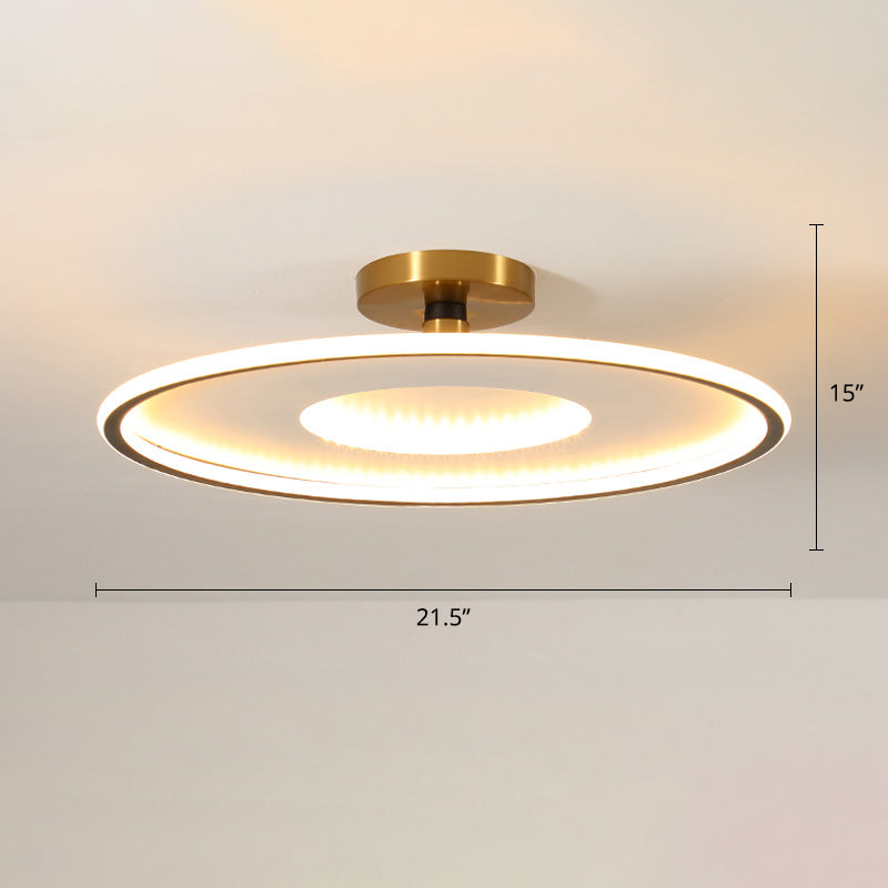Disc semifulò la luce del soffitto semplicità in metallo camera da letto a filo a sfioramento dell'illuminazione