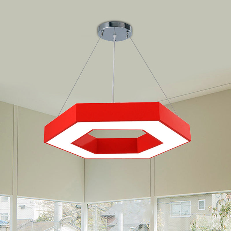Green/Blue/Red Honeycomb Pendant Lighting Contemporary Led Metal Ceiling Lamp in White/Warm/Natural Light
