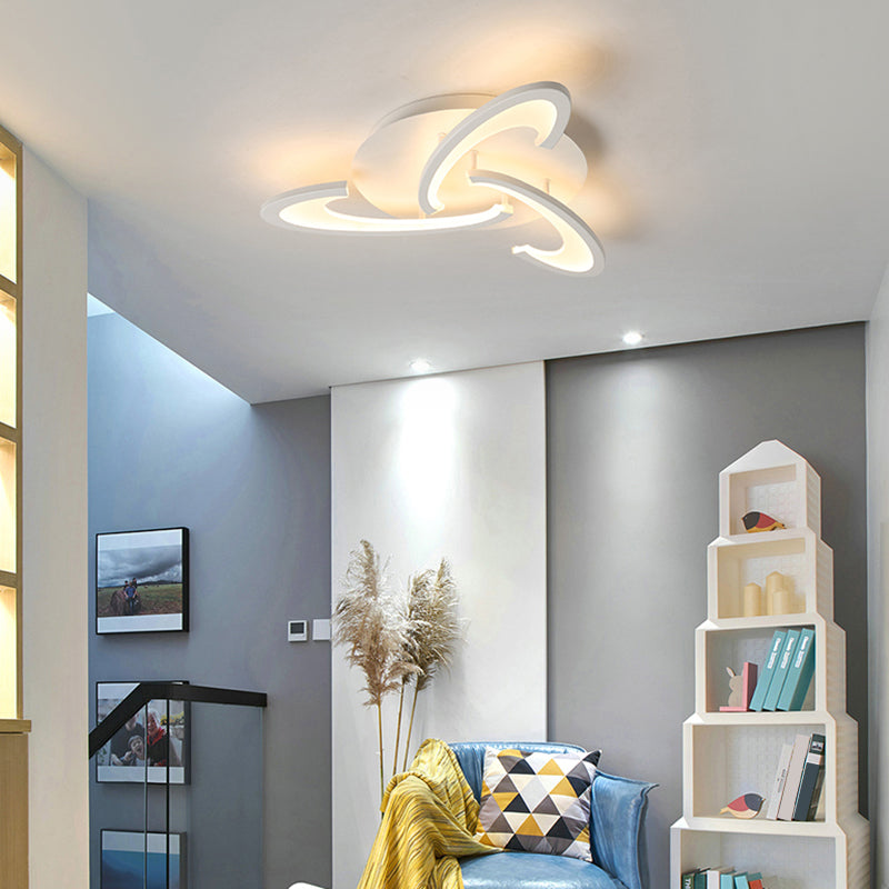 Floral Living Room Ceiling Licht Acryl Modernisist LED Flush Mount Light in Weiß