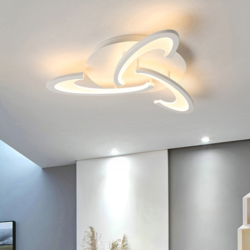 Floral Living Room Ceiling Licht Acryl Modernisist LED Flush Mount Light in Weiß