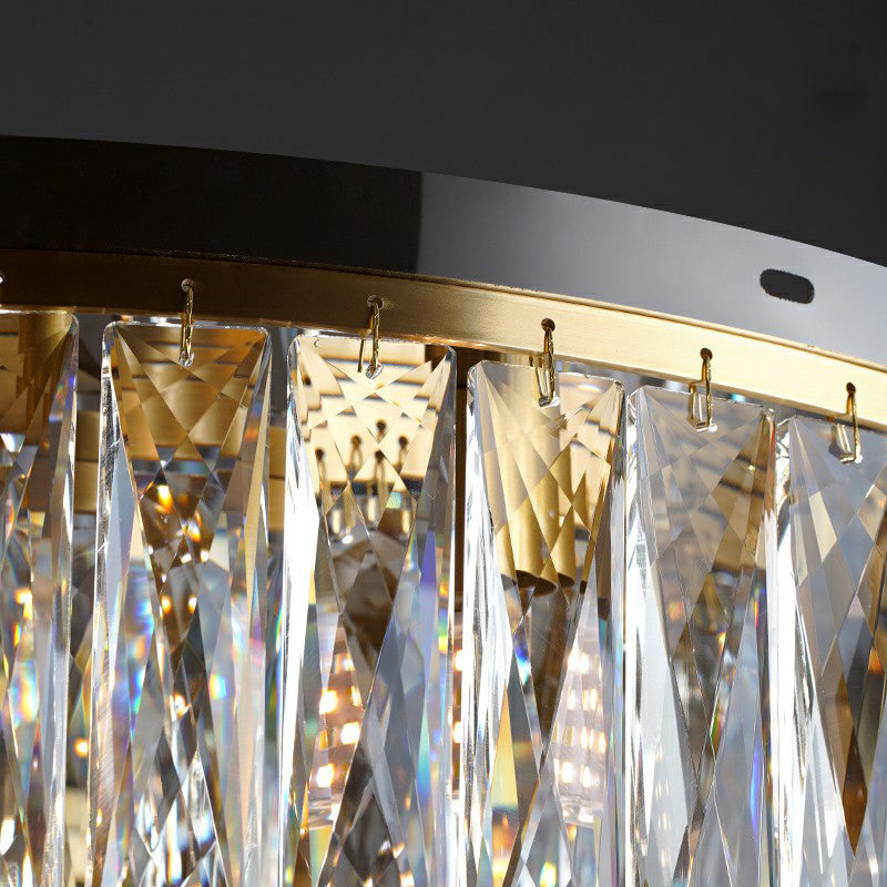 Clear Crystal Ring Shaped Flushmount Light Minimalism 8-Bulb Ceiling Flush Mount for Bedroom