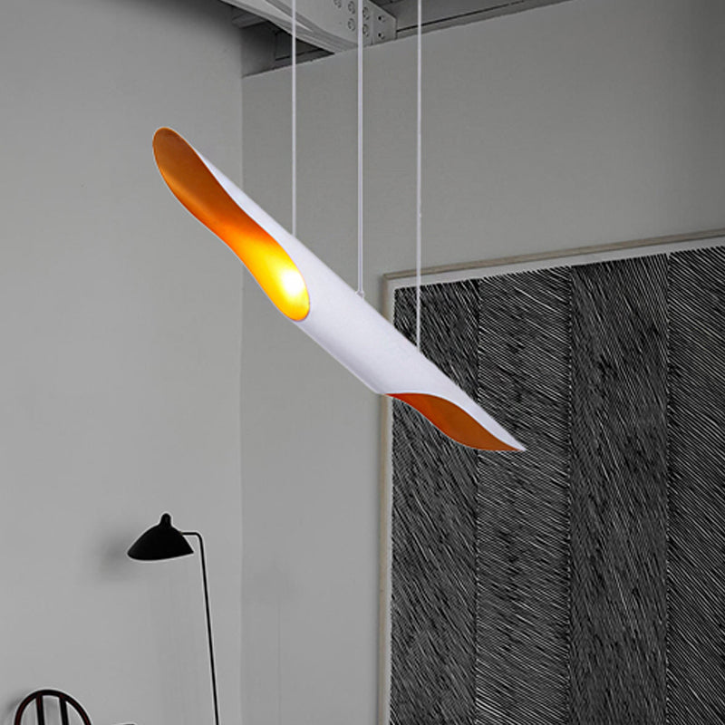 Pipe Hanging Ceiling Light Nordic Metal Black/White Pendant Light for Bedroom, 23.5"/27.5"/31.5" Wide