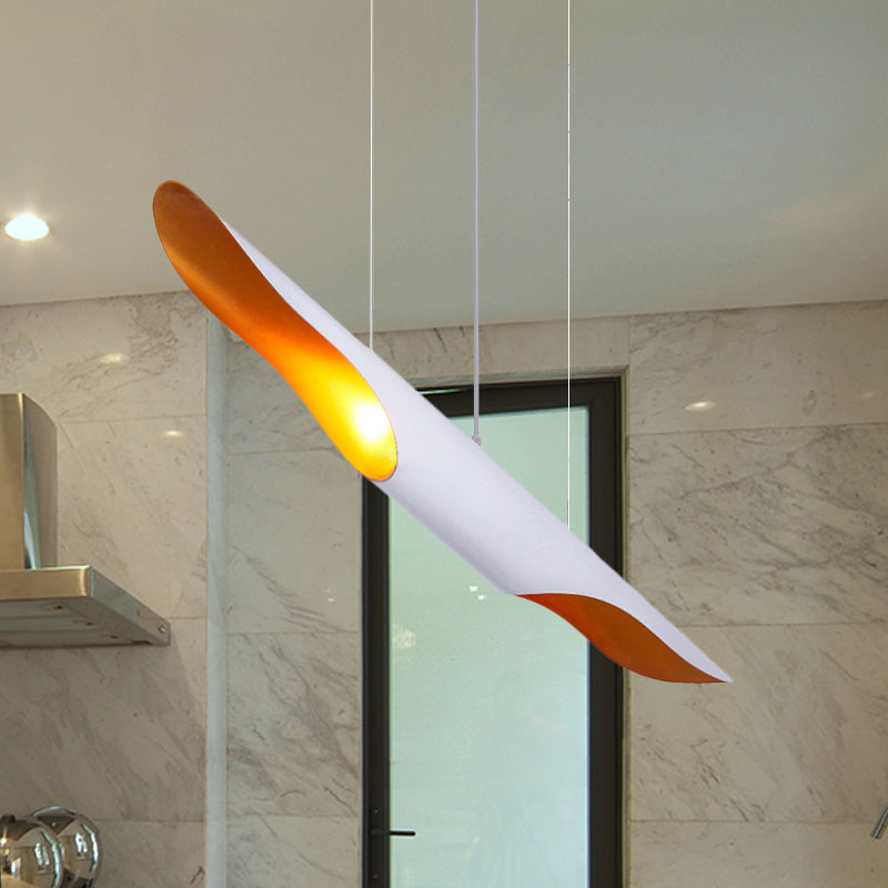 Pipe Hanging Ceiling Light Nordic Metal Black/White Pendant Light for Bedroom, 23.5"/27.5"/31.5" Wide