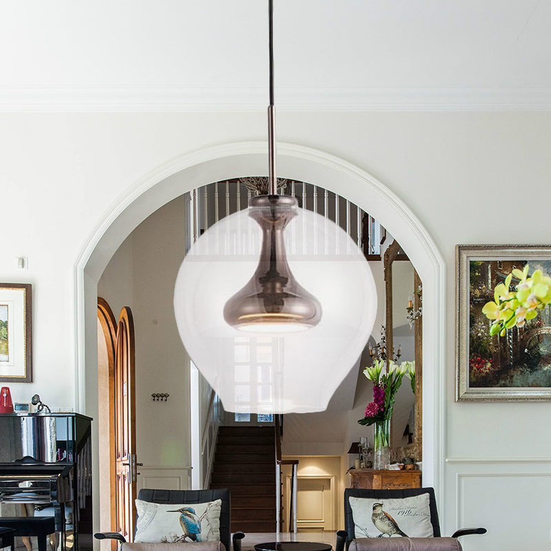 Sphere Clear Glass Pendant Light Contemporary 1 Light Nickle/Gold/Rose Gold Led Hanging Lamp Kit in White/Warm Light