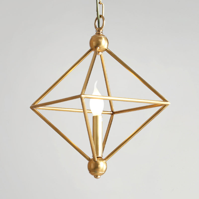 Metal Gold Pendant Lamp Candle-Style 4 Lights Classic Chandelier Light Fixture for Living Room