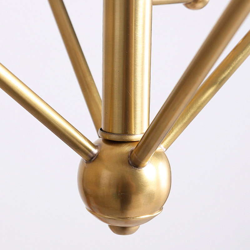 Metal Gold Pendant Lamp Candle-Style 4 Lights Classic Chandelier Light Fixture for Living Room