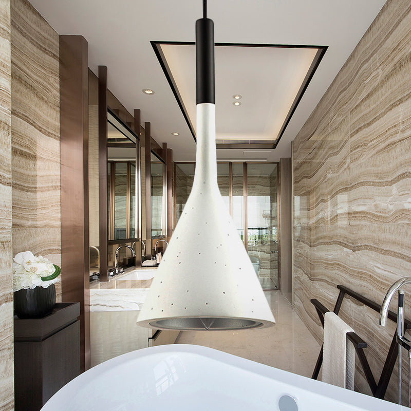 Table à manger conique pendentif léger fer 1 tête de style simple de style simple de style monochrome