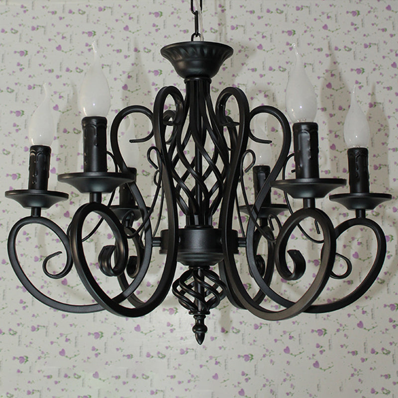 6/8 Lampenlampe Deckenlampe mit Wirbelarm Metall traditioneller Esszimmer Kronleuchter Anhänger Licht in Rost