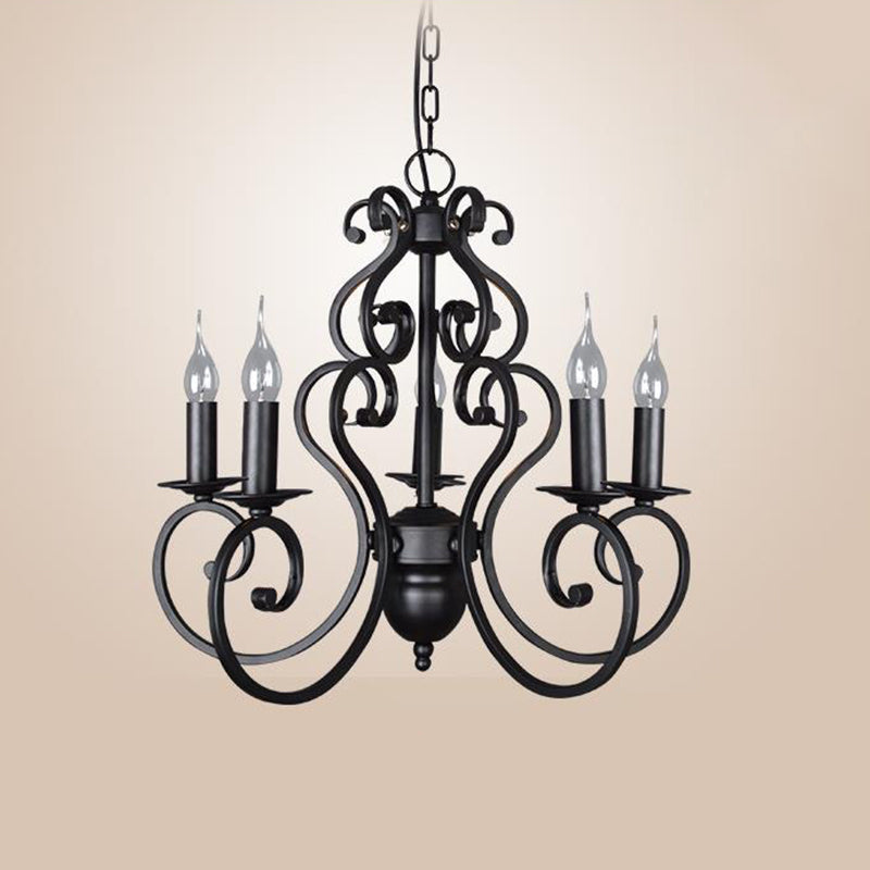 5/6 Lichten metalen hangers kroonluchter klassieke zwarte gezwilde arm woonkamer hangende plafond armatuur