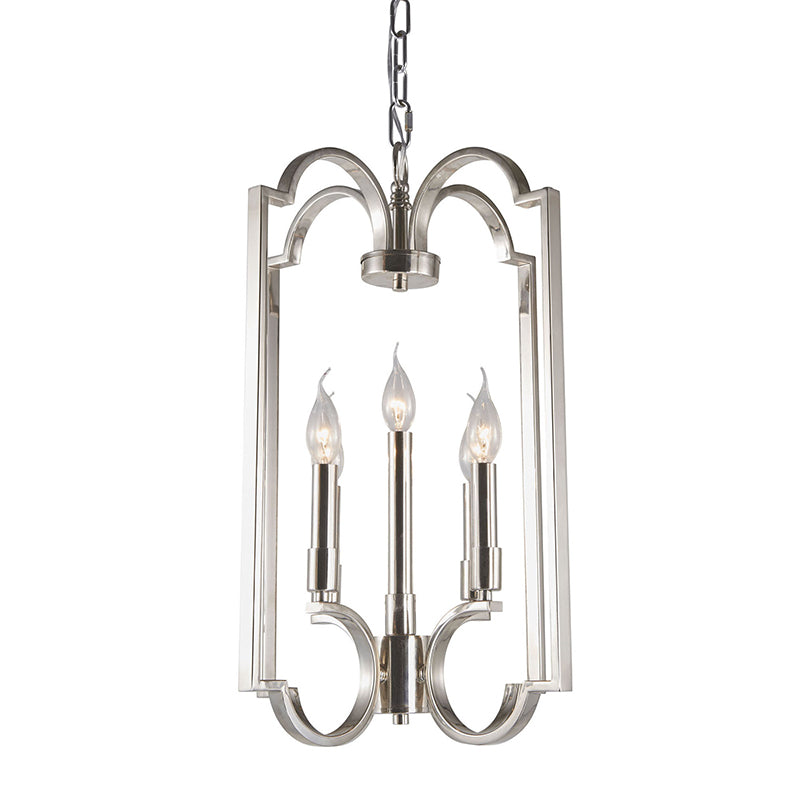 5 Lights Metal Pendant Chandelier Classic Silver Candle Dining Room Hanging Ceiling Fixture