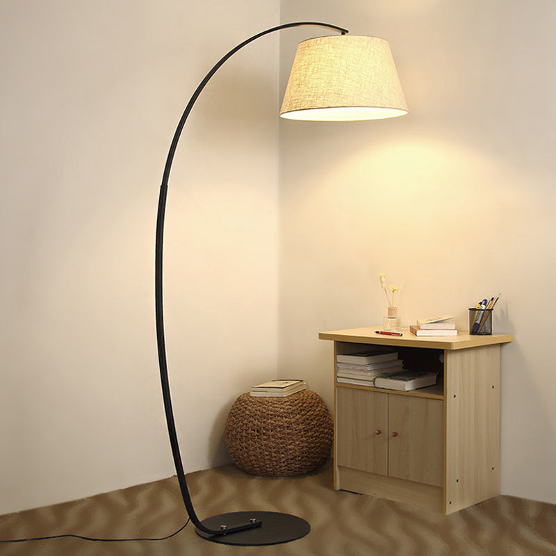 Zeitgenössischer, verjüngter Stofflampenstoff LED LED STOLLE LICHT IN NICHT/Schwarz mit Lichtbogenarm