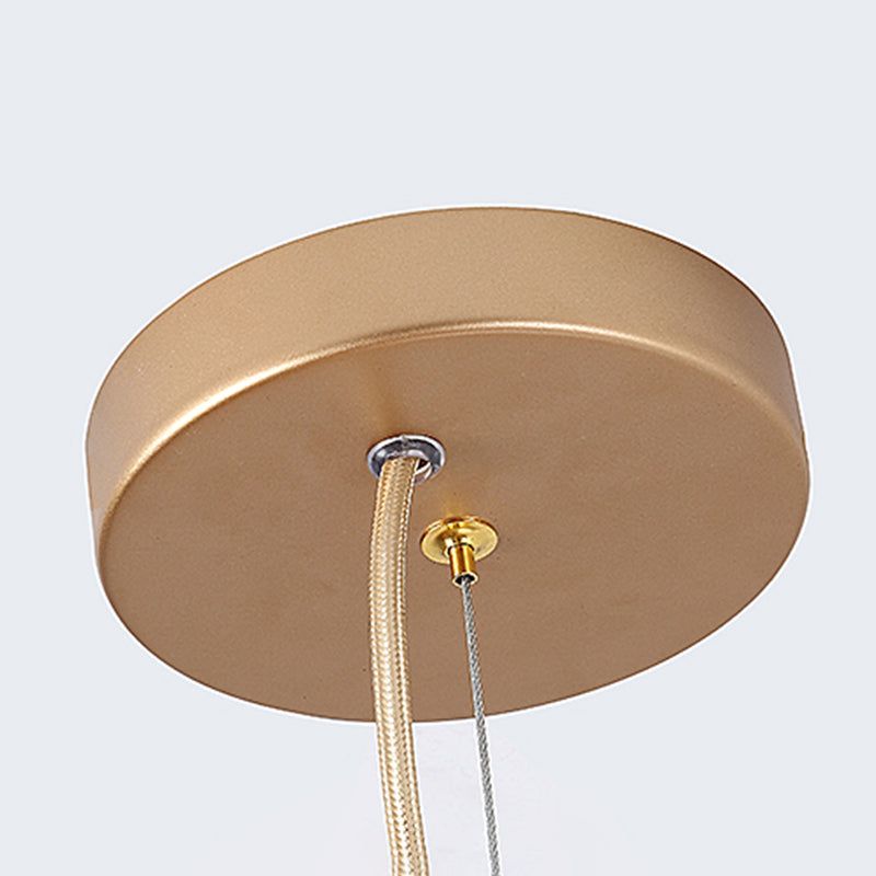 Gold 4 Lights Pendant Chandelier Classic Metal Geometric Hanging Light for Bedroom