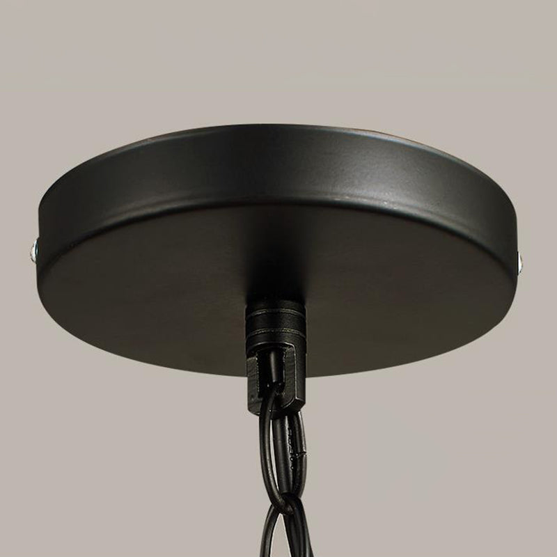 Metal Black Pendant Lamp Swirled Arm 5 Lights Classic Chandelier Light Fixture for Living Room