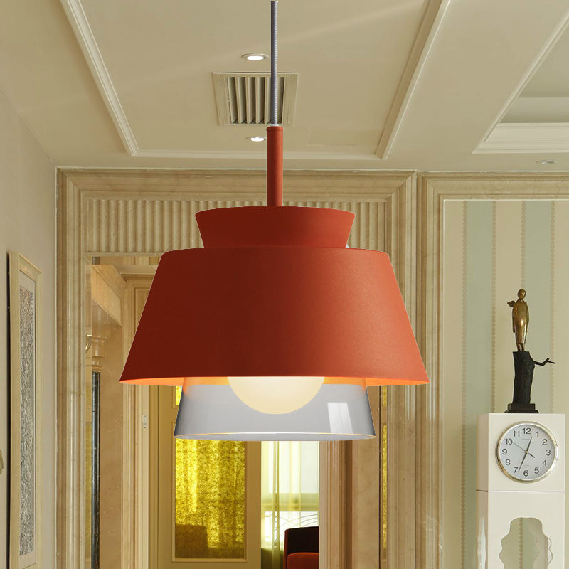 Macaron leggero appeso blu/verde 1 macaron a sospensione in metallo chiaro con tonalità di vetro interno per sala da pranzo