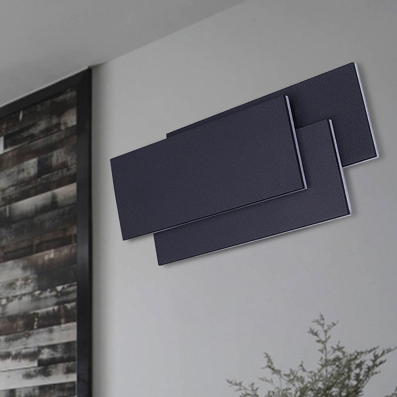 Luce a parete rettangolo in alluminio Luce moderna LED LED Black/White Wall Lamp in illuminazione calda/bianca