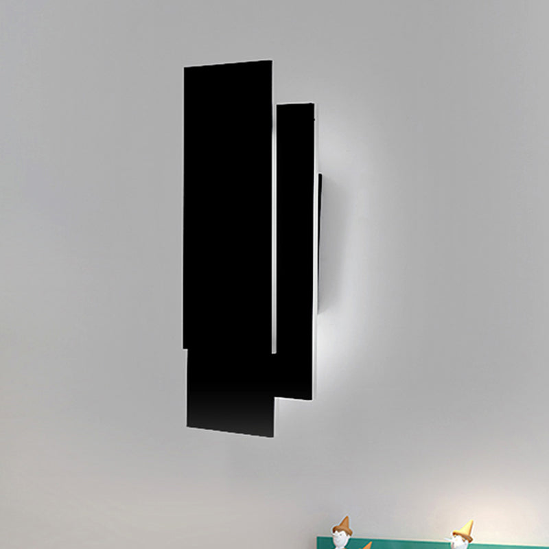 Luce a parete rettangolo in alluminio Luce moderna LED LED Black/White Wall Lamp in illuminazione calda/bianca