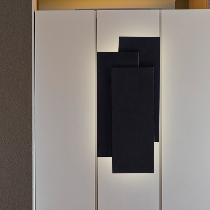 Luce a parete rettangolo in alluminio Luce moderna LED LED Black/White Wall Lamp in illuminazione calda/bianca