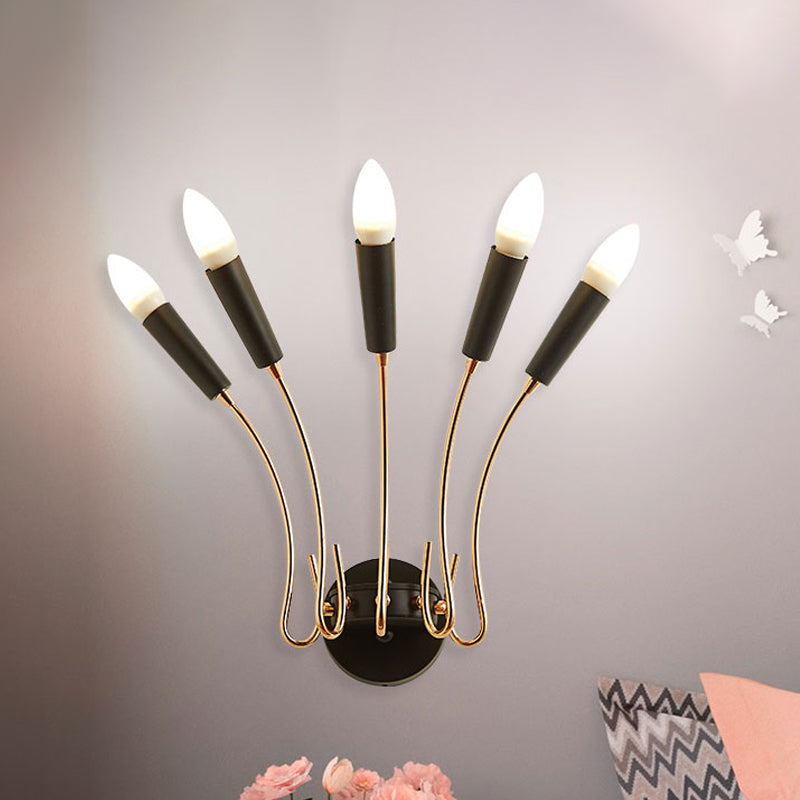 5-Lights Rocket Shaped Wall Lamp Contemporary Metal Wall Sconce Light for Living Room