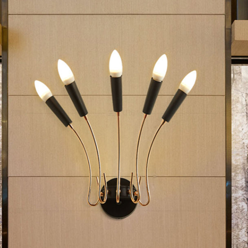 5-Lights Rocket Shaped Wall Lamp Contemporary Metal Wall Sconce Light for Living Room
