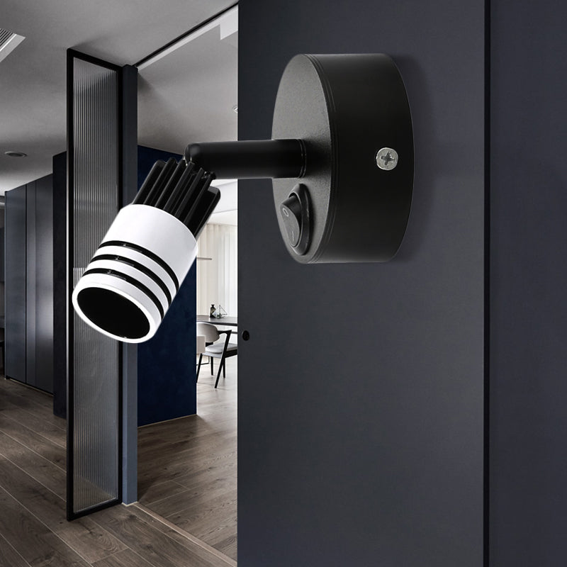 Luce contemporanea a parete in metallo cilindrico LED contemporaneo Light Secondo sconde in luce calda/bianca