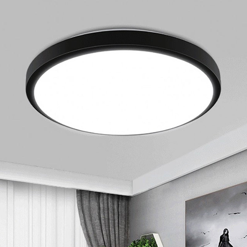 Black Circular Ceiling Mount Light with Acrylic Shade Contemporary LED Flush Mount Light for Living Room in Warm/White, 10.5"/13"/16" Diameter
