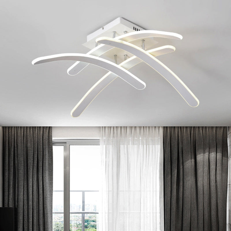 Cross Bedroom Flush Mount Ceiling Light Acrylic LED Modernism Flush Mount Lamp in Warm/White Light