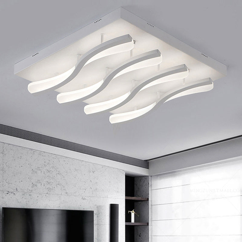 Wavy Flushmount Verlichting Modernisme Acryl LED 21.5 "/26" Breed Woonkamer Plafond Flush Licht in Warm/Wit Licht
