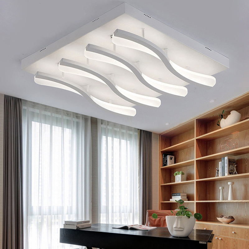 Wavy Flushmount Verlichting Modernisme Acryl LED 21.5 "/26" Breed Woonkamer Plafond Flush Licht in Warm/Wit Licht