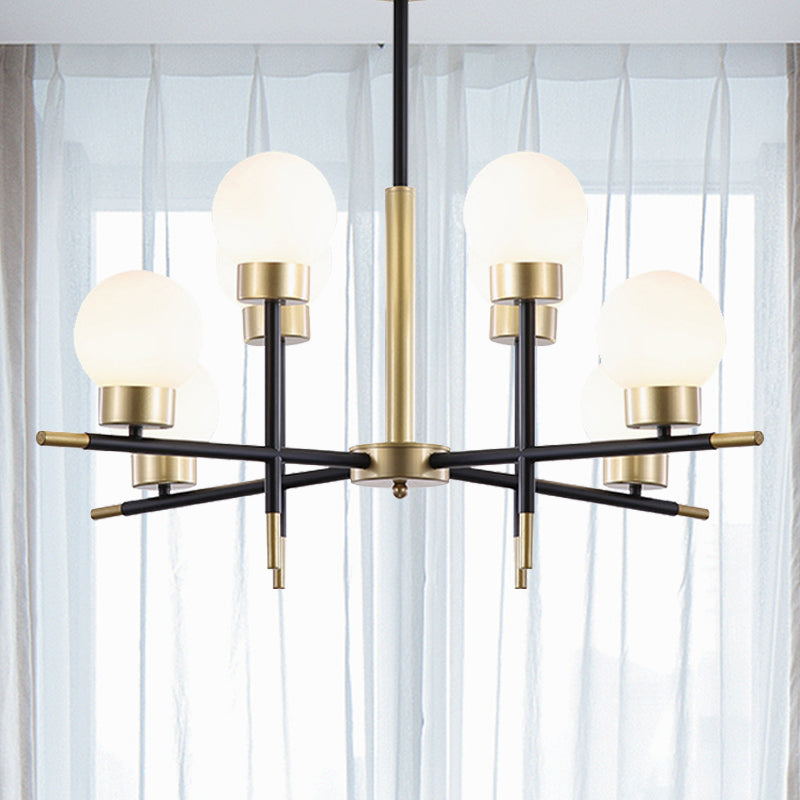 Dormitorio para adultos Modo Candelier Metal Moder Modern Spension Light con sombra de vidrio transparente/blanco