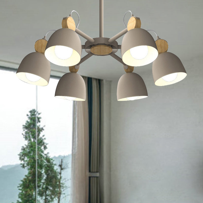 Modern Stylish Dome Chandelier Rotatable Metallic Hanging Light for Hotel Bedroom