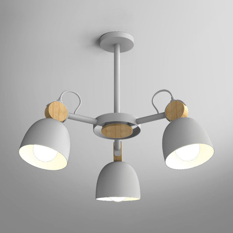 Modern Stylish Dome Chandelier Rotatable Metallic Hanging Light for Hotel Bedroom