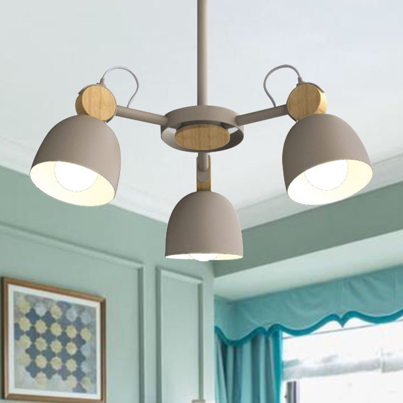 Modern Stylish Dome Chandelier Rotatable Metallic Hanging Light for Hotel Bedroom