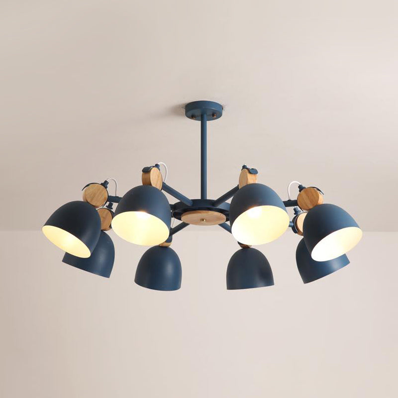 Modern Stylish Dome Chandelier Rotatable Metallic Hanging Light for Hotel Bedroom