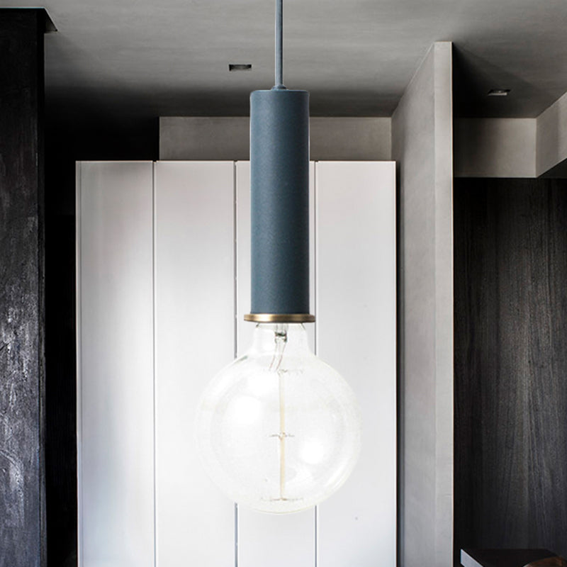 Mini Hanging Light Single Light Macaron Loft Metal Pendant Light in Black/Blue/Pink/White for Cafe