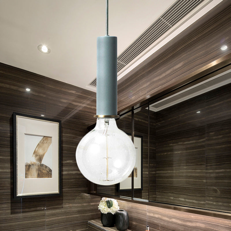 Mini Hanging Light Single Light Macaron Loft Metal Pendant Light in Black/Blue/Pink/White for Cafe