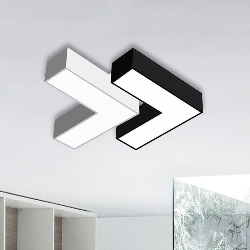 Arrow Metal Flush Mount Modern 10"/14" Wide Led White/Black Flush Ceiling Light for Office with Opaline Diffuser
