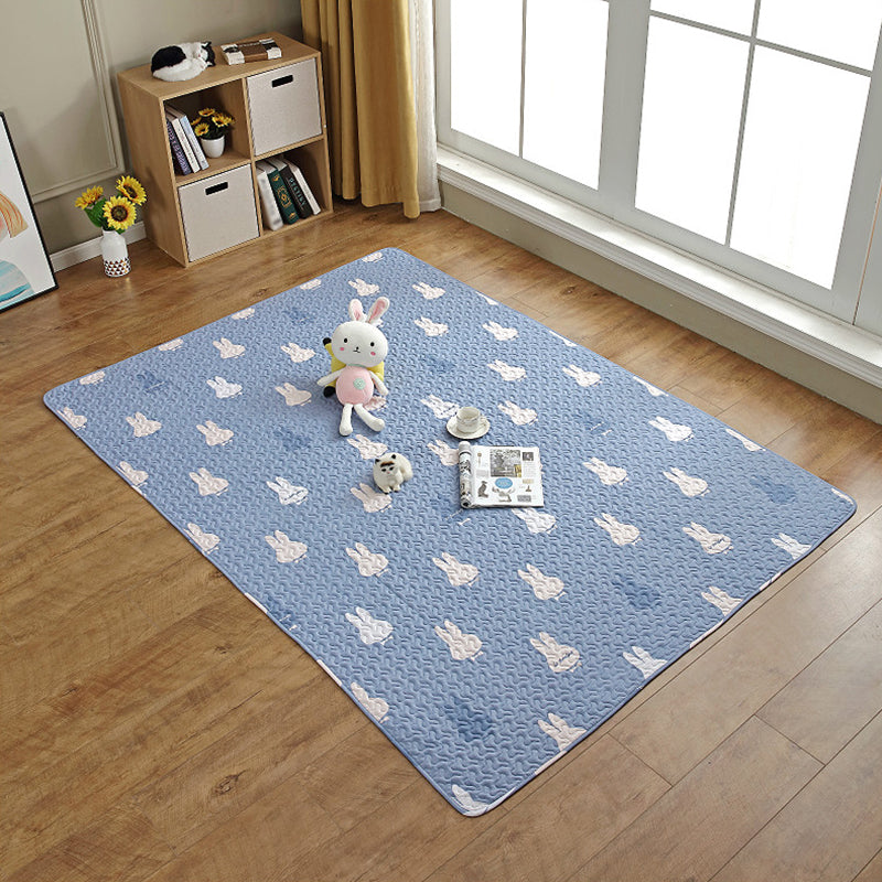 Multi Colored Solid Color Rug Cotton Relaxing Indoor Rug Non-Slip Backing Pet Friendly Easy Care Area Carpet for Bedroom