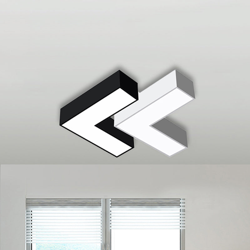 Arrow Metal Flush Mount Modern 10"/14" Wide Led White/Black Flush Ceiling Light for Office with Opaline Diffuser