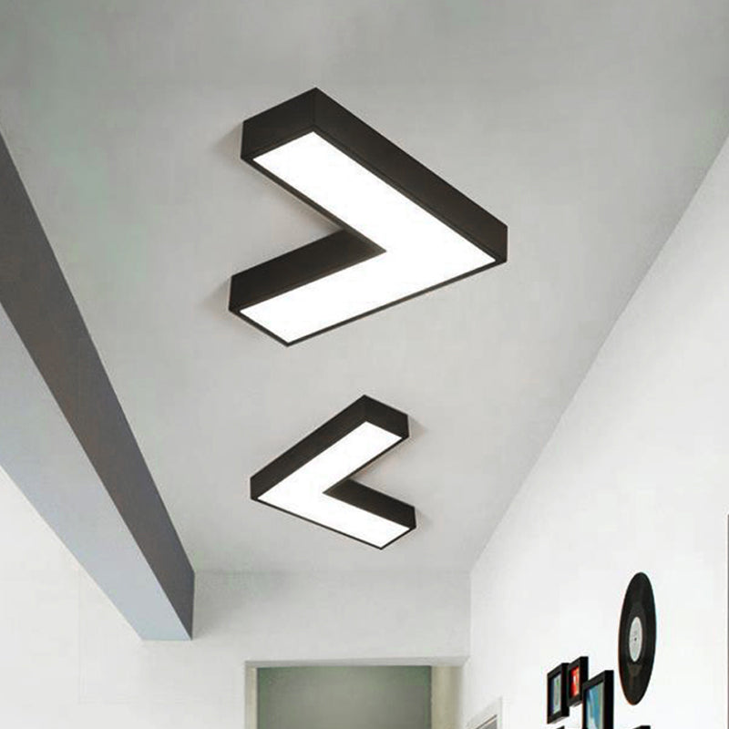Arrow Metal Flush Mount Modern 10"/14" Wide Led White/Black Flush Ceiling Light for Office with Opaline Diffuser