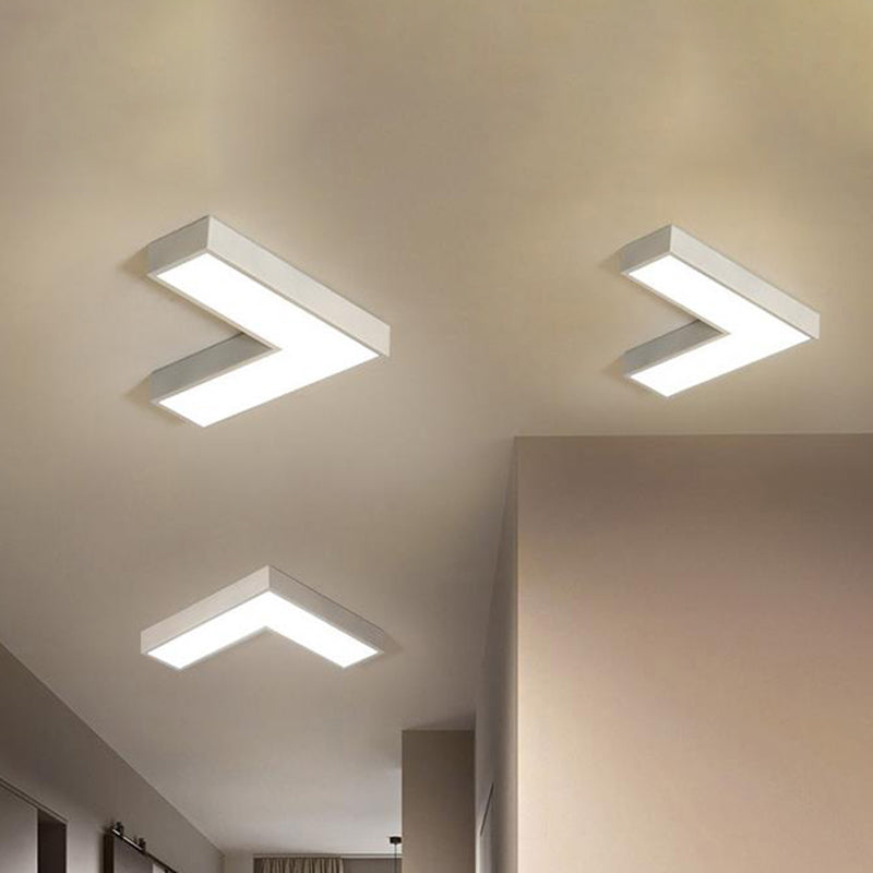 Arrow Metal Flush Mount Modern 10"/14" Wide Led White/Black Flush Ceiling Light for Office with Opaline Diffuser