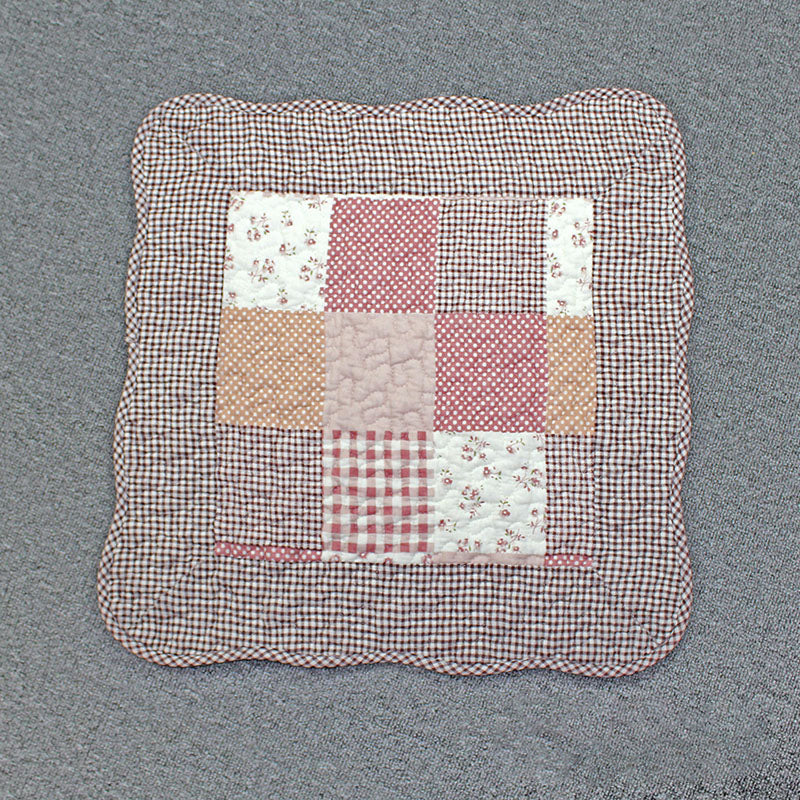 Simple Bedroom Rug Multi Color Plaid Printed Area Carpet Cotton Non-Slip Backing Stain-Resistant Indoor Rug