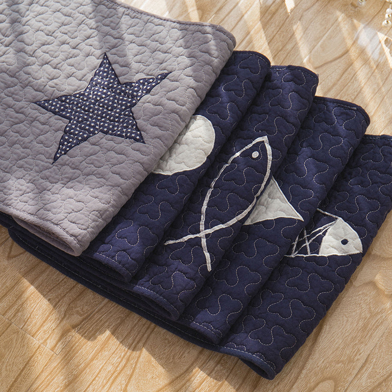 Modern Bedroom Rug Multi Colored Stripe Printed Area Carpet Cotton Non-Slip Stain-Resistant Indoor Rug