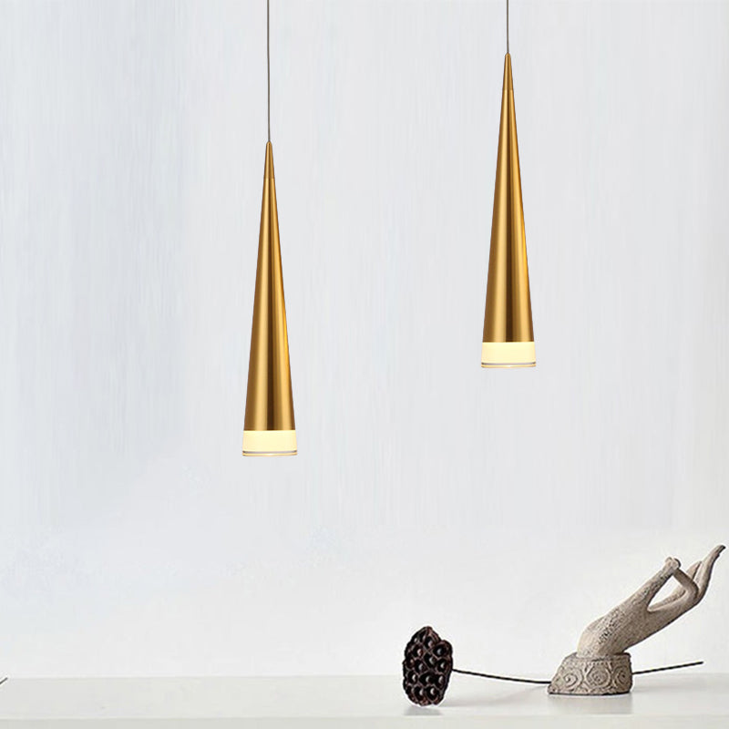 Verjüngter Hanglampe Kit einfache Metall Schwarz/Silber/Gold Esszimmer Anhängerleuchte in warm/weiß/neutral