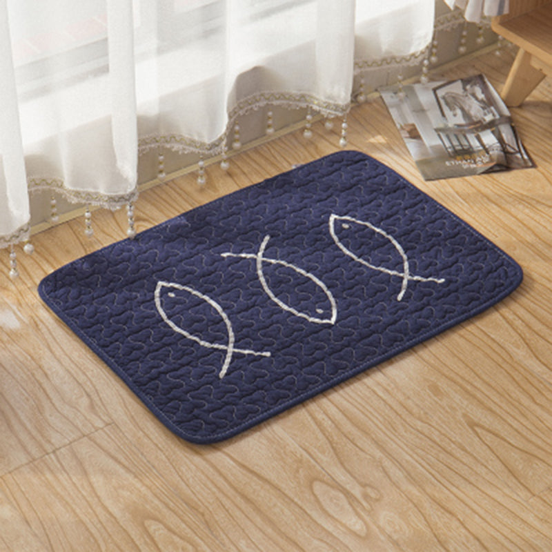 Modern Bedroom Rug Multi Colored Stripe Printed Area Carpet Cotton Non-Slip Stain-Resistant Indoor Rug