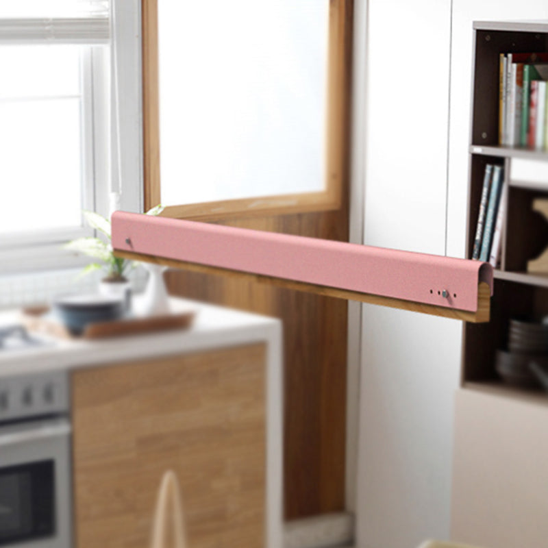 Rectangle Plafond Pendant Light Modernisme en bois et métal 23,5 "/35,5" / 47 "de large 1 kit de lampe suspendue blanc / rose / jaune clair